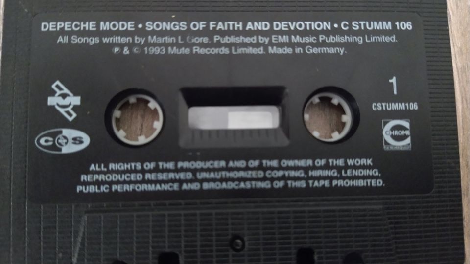 Depeche Mode - Songs of Faith and Devotion Kassette Czech Edit in Harsewinkel - Marienfeld