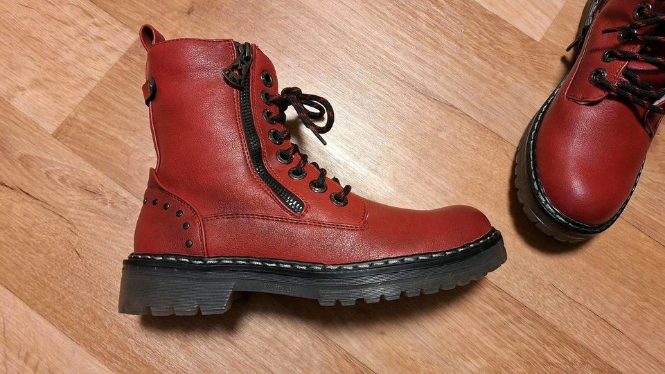 Neu  MUSTANG Stiefeletten Damen rot in Worbis