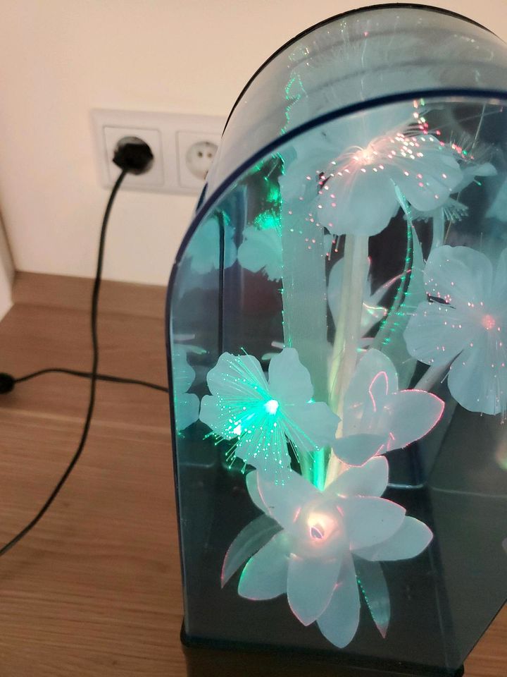 Faseroptiklampe vintage Lampe Farbwechselnde Blumen in Drachselsried