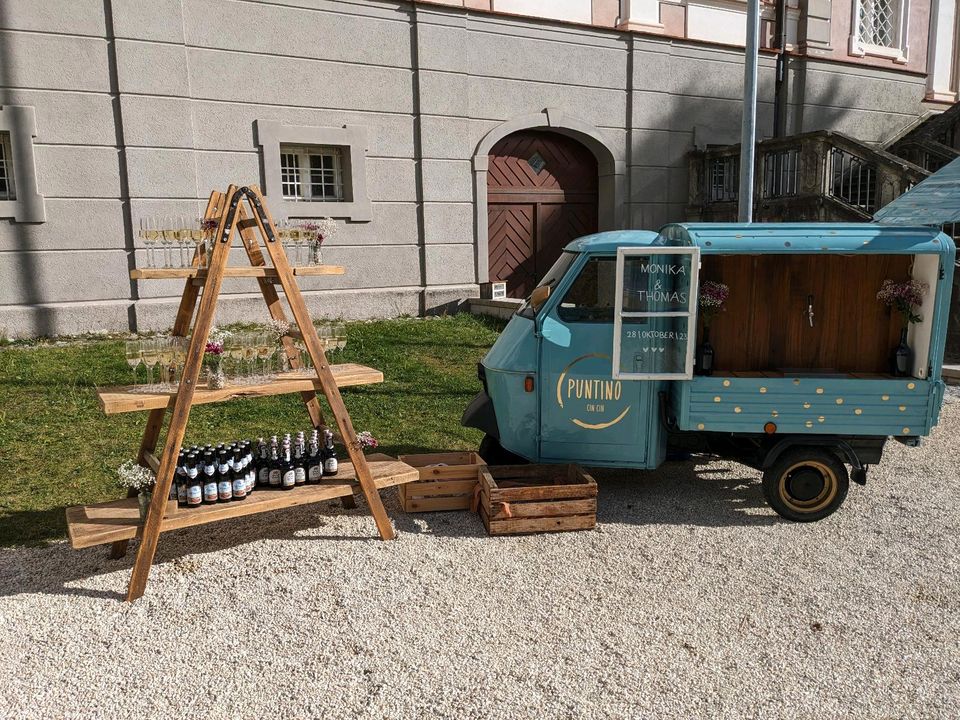 Piaggio Ape - Sektempfang mit "Puntino" für deine Hochzeit in Günzburg