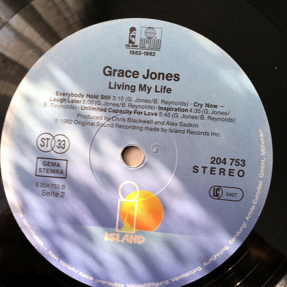 LP VINYL - GRACE JONES - LIVING MY LIFE in Hamburg