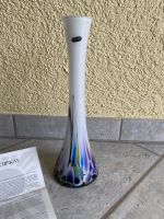 Blumenvase Glashütte Deutschland weiß mit Farbverlauf lila gelb n Hessen - Weinbach Vorschau