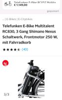 E-BIKE Telefunken Fahrrad neu Rheinland-Pfalz - Wirges   Vorschau