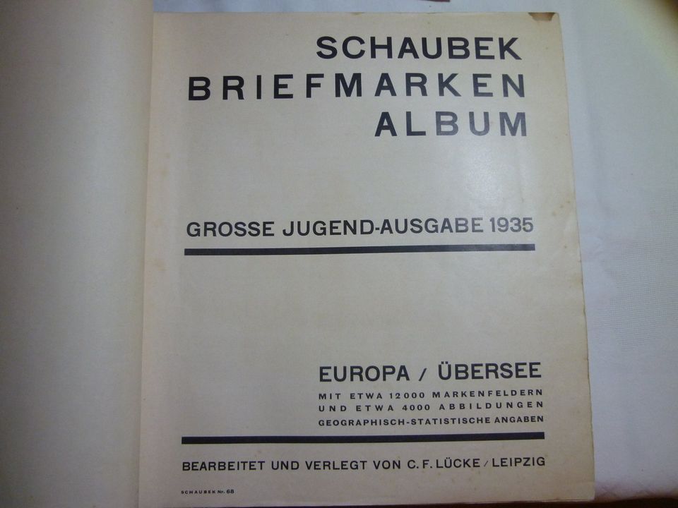 Briefmarkenalbum Schaubek, Gr. Jugendausg.1935, Europa+Übersee in Eitorf