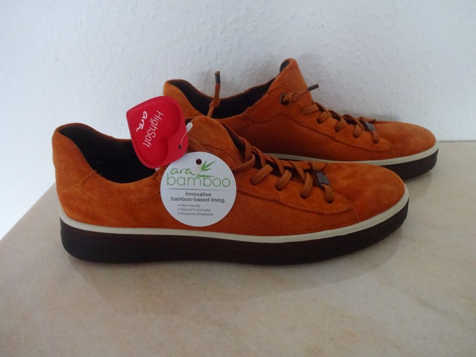 ara Bamboo High Soft Leder Sneaker Halb Schuhe orange 6 - 39 in Pforzheim