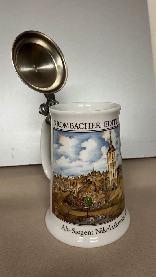 Krombacher Edition Bierkrug Siegen mit Zinndeckel in Mülheim-Kärlich