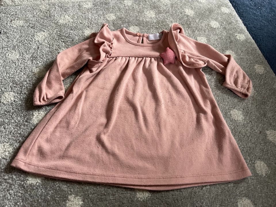 Jeans Kleid Zara Langarmshirt Set 74/80 Mädchen rosa türkis in Essen