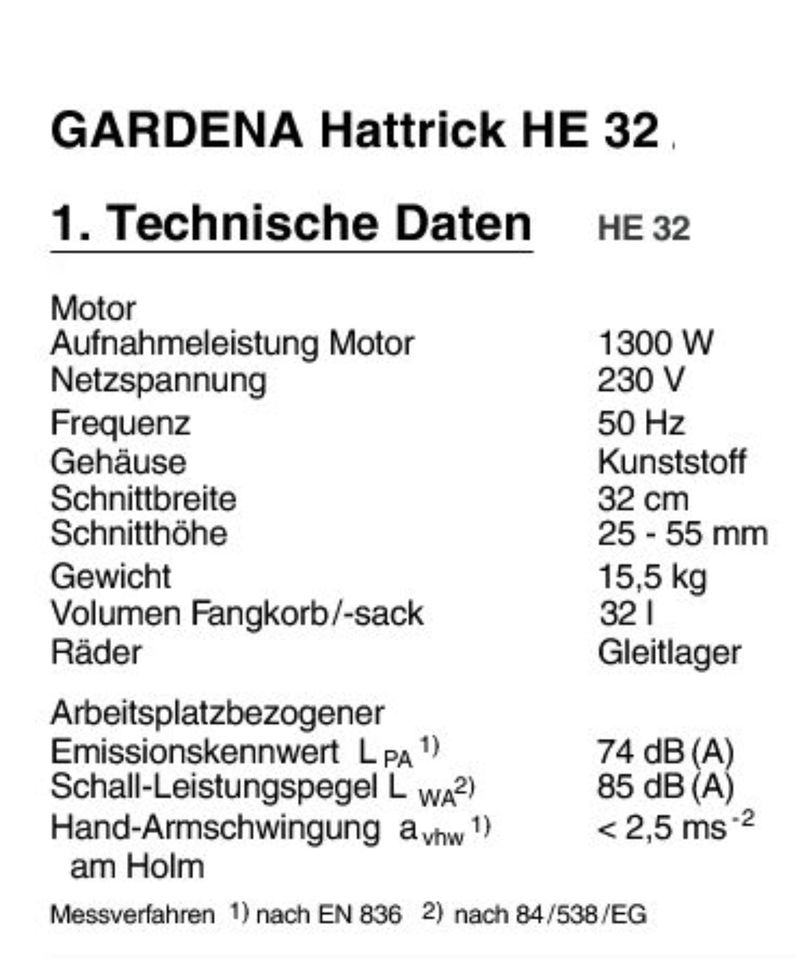 Gardena HE 32-4002 Rasenmäher -- Lüften - Mähen- Fangen in Thale