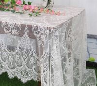 Tischdecke Spitze WEIß mit Rosen Muster + Wimpern 150x300 Shabby Niedersachsen - Vechelde Vorschau
