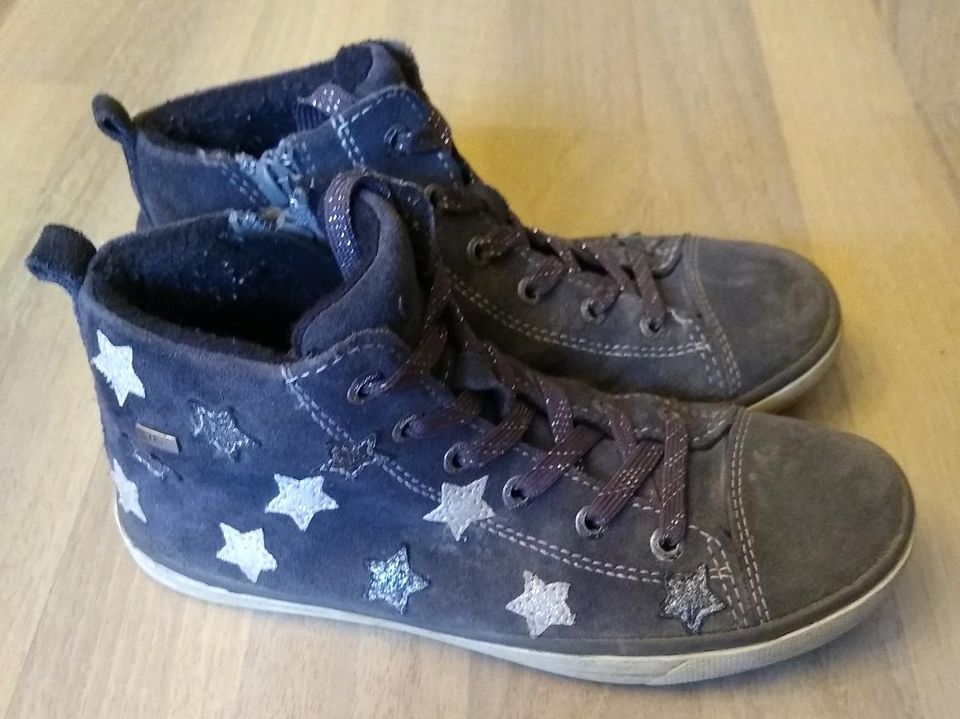 Lurchi Starlet Sneaker dunkelgrau Gr. 33 mit Sternchen Leder in Berlin