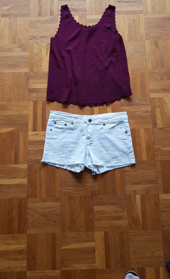 Super low waist H&M weiße kurze jeans shorts used look hotpants in Stuttgart