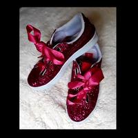 Glitzer-Sneakers mit Satinschleife Bayern - Ahorntal Vorschau