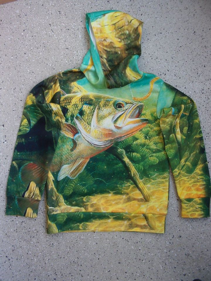 3D Kinder Hoodie Pullover Fisch Barsch Größe : 140 in Brieske