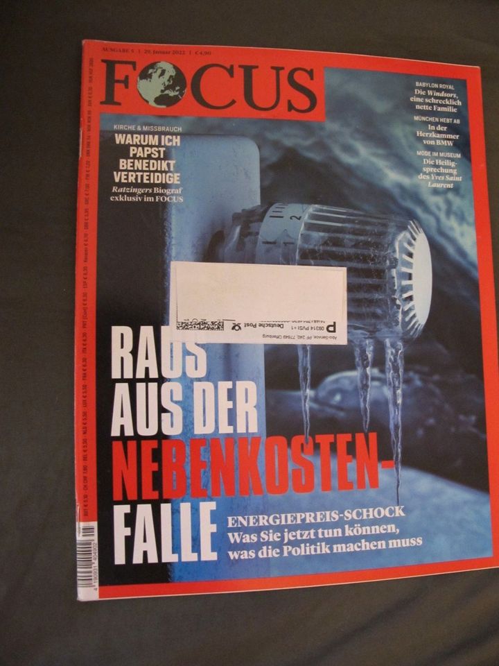 Zeitschrift FOCUS 5 2022 Titel: Nebenkostenfalle, Versand 1,55€ in Berlin