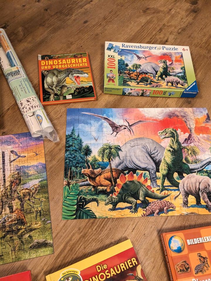 XXL Dinosaurier Paket Dinos Puzzle Bücher Plakate Kinder in Leonberg