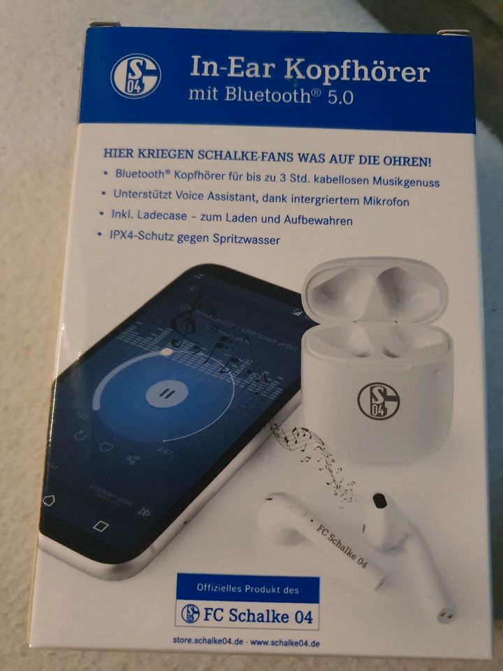 Schalke in ear Kopfhörer Bluetooth neu in Wittenburg