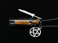 Kette Exorzismus Supernatural neu Edelstahl Pentagramm braun diy Nordrhein-Westfalen - Krefeld Vorschau