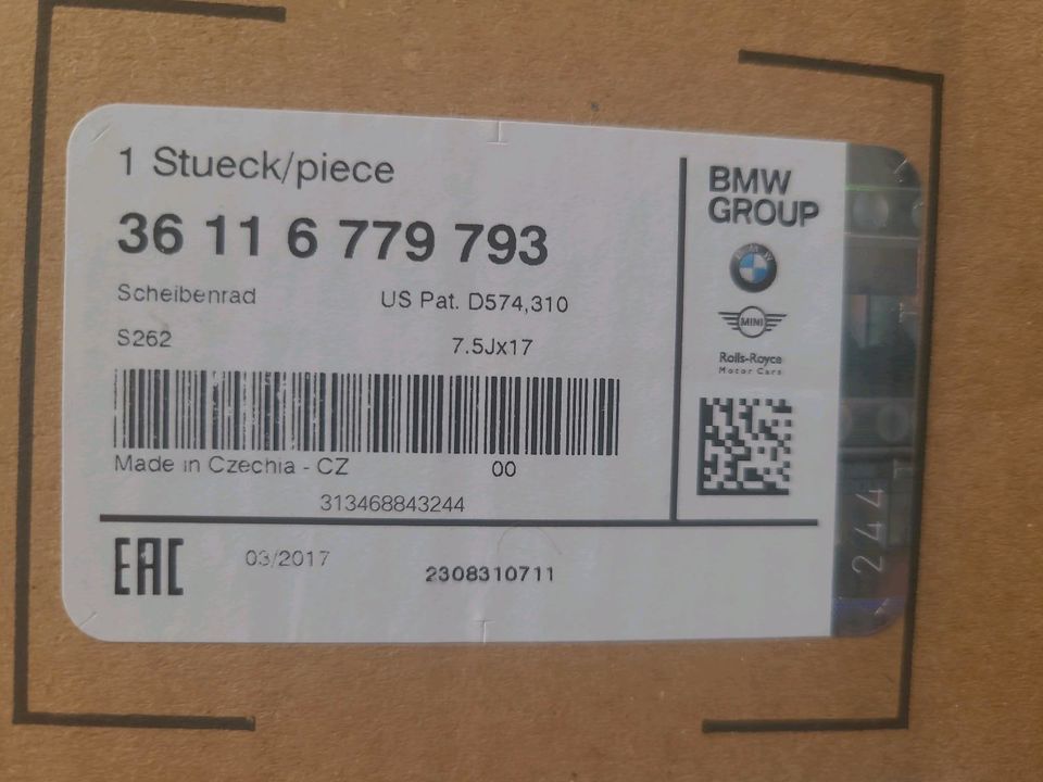 Original BMW Sternspeiche 262 neu für BMW 1er E81 E82 E87 E88 in Dudenhofen