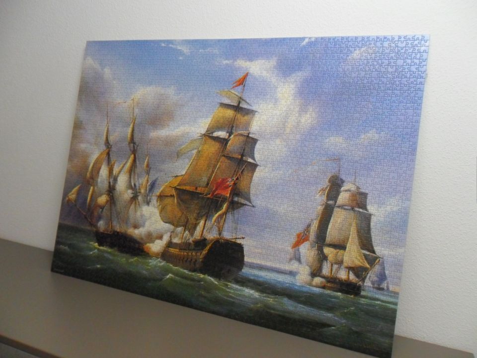 Puzzle 3000 Teile Schiffsschlacht Gemälde Aufgeleimt in Burgoberbach