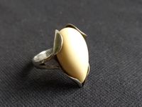 Ring 925 Sterling Silber Stein ivory creme vintage 55 / 56 Bayern - Baiersdorf Vorschau