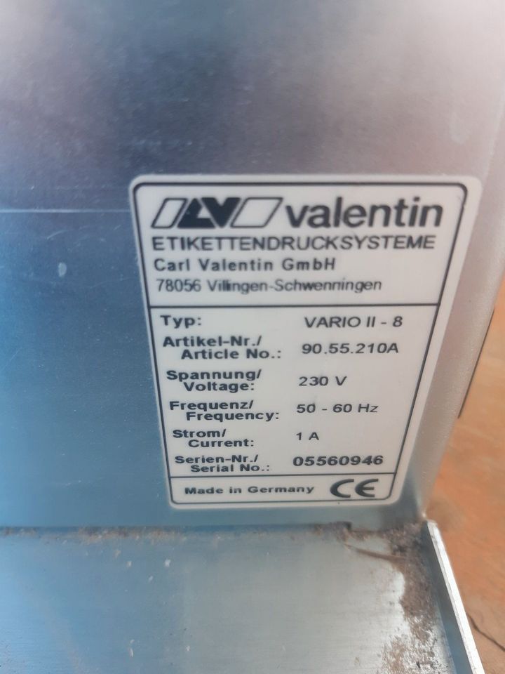 Valentin Vario II-8 Etikettendrucker Thermo Barcode Label Printer in Rain Lech