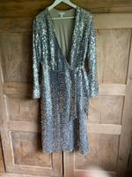 Wickelkleid silberne Pailletten H&M Hessen - Schmitten Vorschau