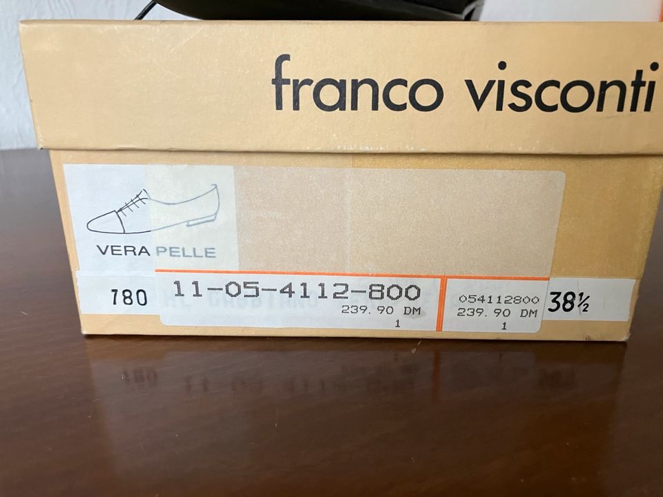 FRANCO VISCONTI Schuhe 38,5 Halbschuhe VERA PELLE schwarz Leder in Berlin