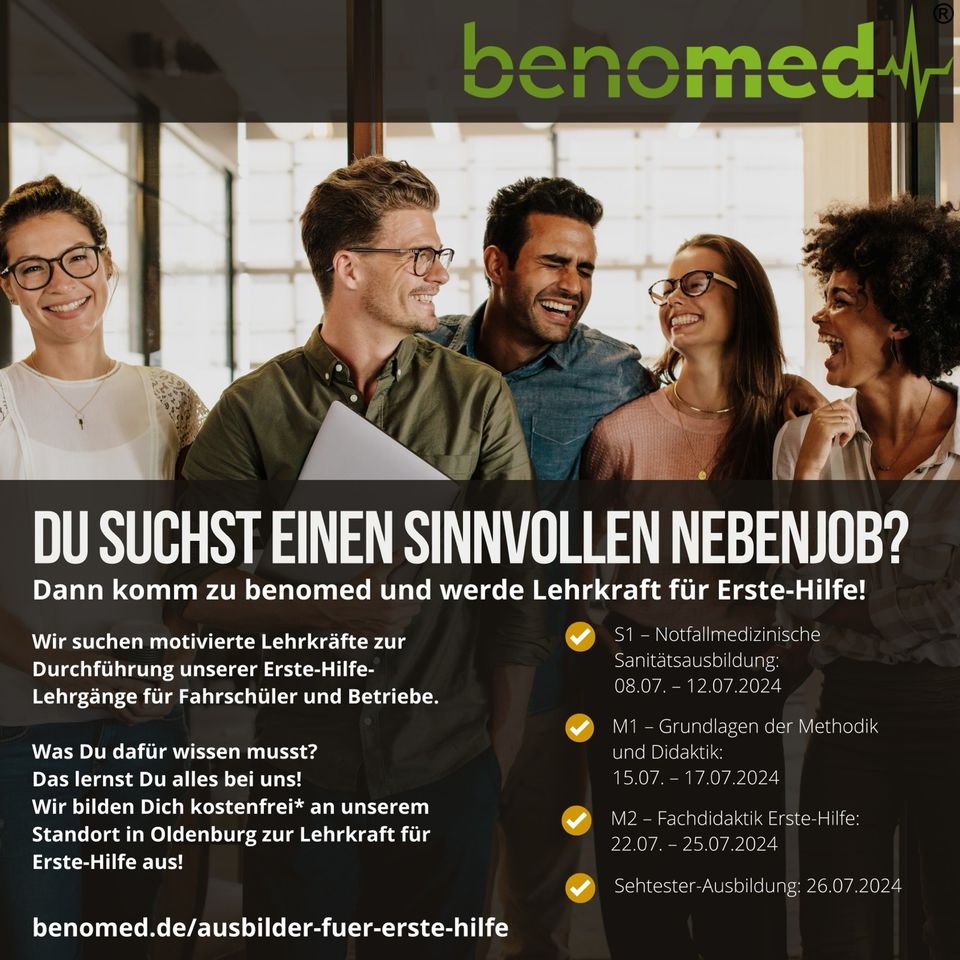 Nebenjob mit sinn, Erste-Hilfe-Ausbilder (m/w/d) werden! in Delmenhorst