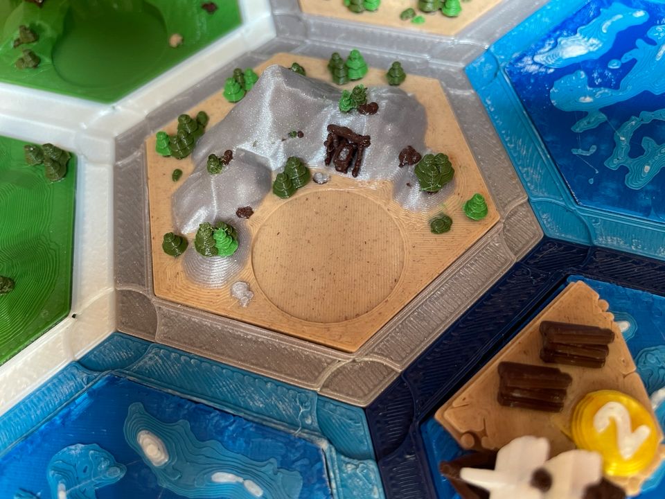 Die Siedler von Catan 3D-Druck Kacheln Rohstoffe Spielfiguren in Willich