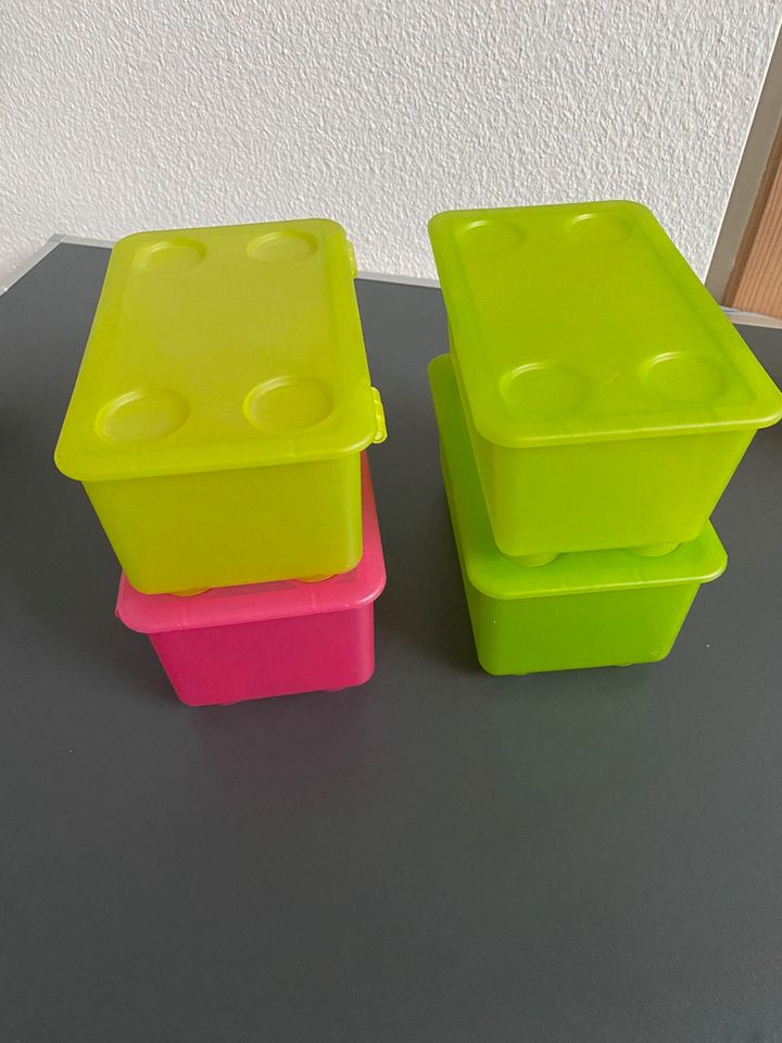 4 kleine bunte IKEA Kunststoffboxen mit Klappdeckel stapelbar TOP in Hessen  - Darmstadt | eBay Kleinanzeigen ist jetzt Kleinanzeigen