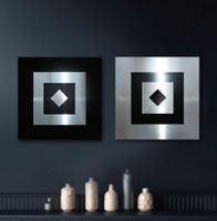 ABSTRAKT METALL Bild Modern Wandbild Schwarz Silber kein Leinwand Nordrhein-Westfalen - Rüthen Vorschau