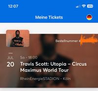 Travis Scott Konzert Köln (Aisle Seat) Nordrhein-Westfalen - Marienheide Vorschau