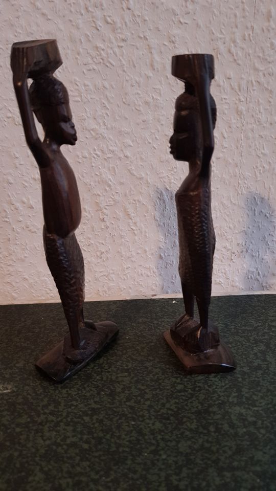 2 afrikanische Figuren 18cm & 18,5cm in Leipzig