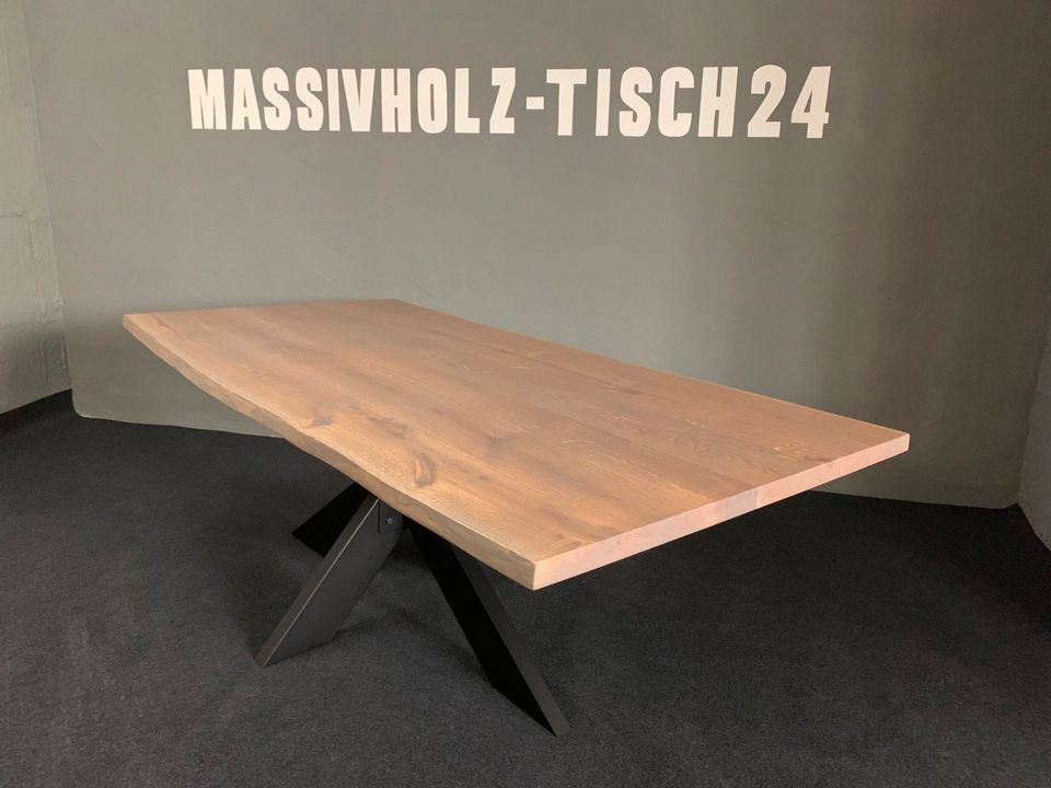 Massiv Eiche Tisch Baumkante Baumtisch Esstisch Holztisch 220x100 in Königswinter