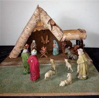 Weihnachtskrippe inkl. 14 Figuren Krippe Weihnachten 50er/60er Nordrhein-Westfalen - Petershagen Vorschau