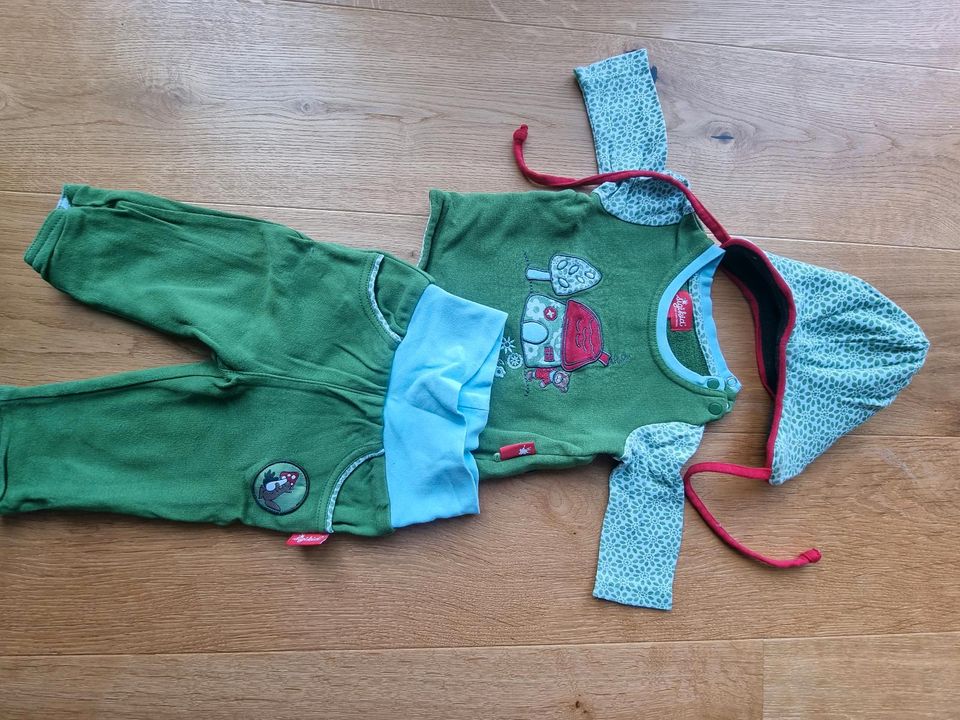 Sigikid Set Baumwolle Wendehose Pulli Mütze Winter 62 in Höchberg