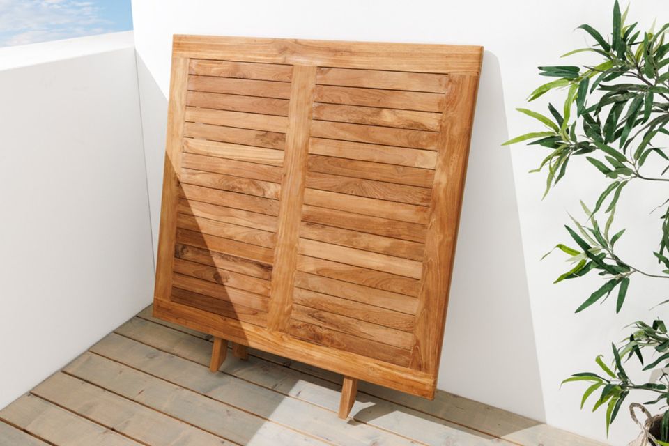 Massiver Gartenbeistelltisch EMPIRE TEAK 100cm natur Teakholz klappbar Gartenmöbel Riess-Ambiente in Hamburg