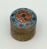 Vintage Pillendose Schmuckbox Blumen Emaille Messing Schatulle Schwerin - Altstadt Vorschau