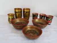 Lackmalerei Souvenir 2 hohe Becher 3+1 kleine Becher 3 Schalen Thüringen - Jena Vorschau