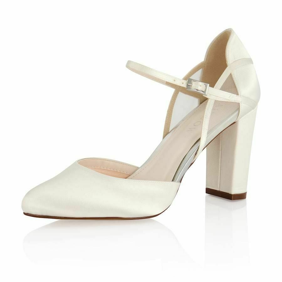 Brautschuhe Ivory Satin Rainbow Jacki Schuhe Blockabsatz Braut in Meckenbeuren