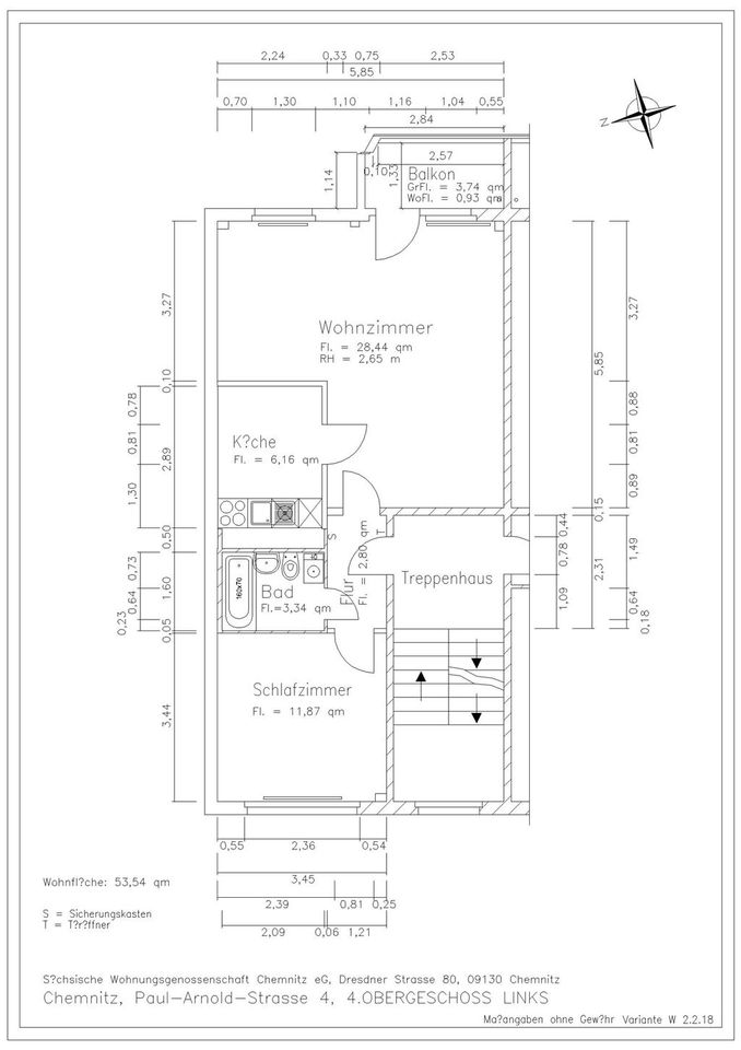 Helle Citywohnung mit unverbautem Blick und EBK! in Chemnitz