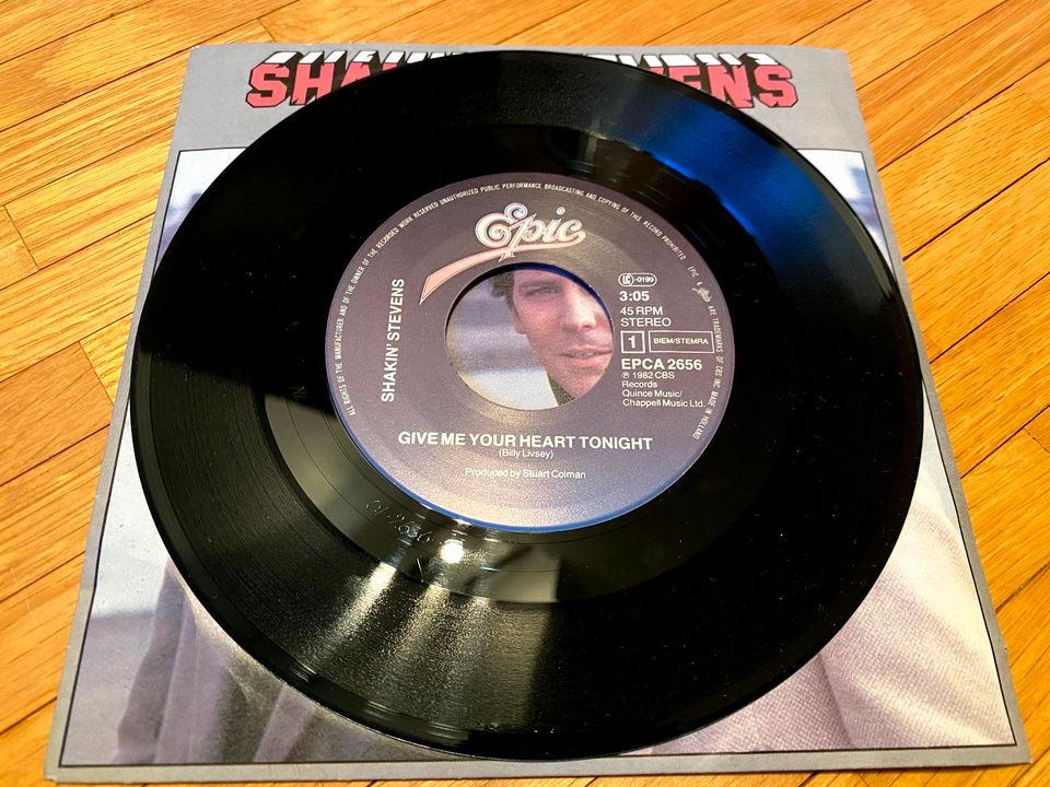 Shakin' Stevens –  Schallplatte Single 1982 in Ober-Ramstadt