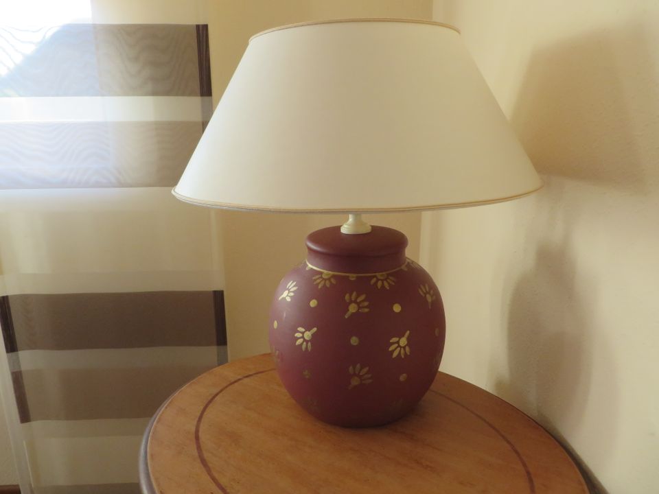 Lampe mit Schirm in Stoff creme, Höhe ca. 43 cm in Wettstetten