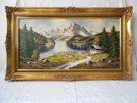 Gemälde Öl auf Leinwand Alpen Landschaft mit Signatur Niedersachsen - Helmstedt Vorschau