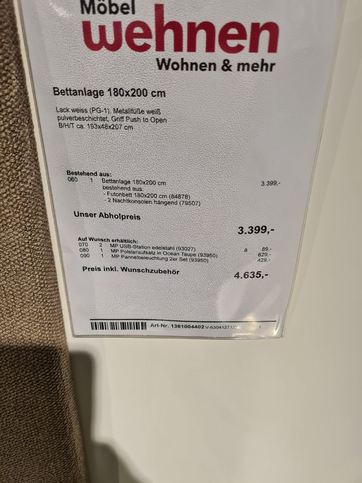 RMW Schlafzimmer Bettanlage & Kleiderschrank Echt lack in Grefrath