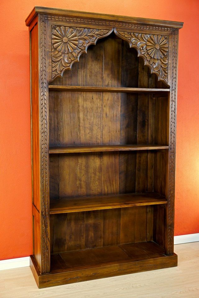 Teak Massivholz Bücherregal 211x123cm Teakholz Schrank Wohnzimmer in Zschopau