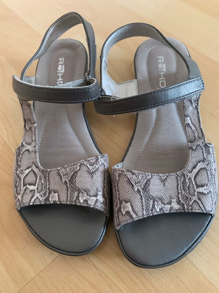 Damen- Sandaletten  grau/ weiß von Rohde in Mandelbachtal