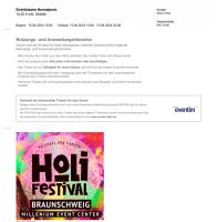 Tickets für das Holi Festival Braunschweig 15.06.24 zwei Stück Niedersachsen - Braunschweig Vorschau