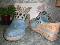 Damen Pantolette, Jeansblau, Keilabsatz, Gr. 39 Berlin - Steglitz Vorschau