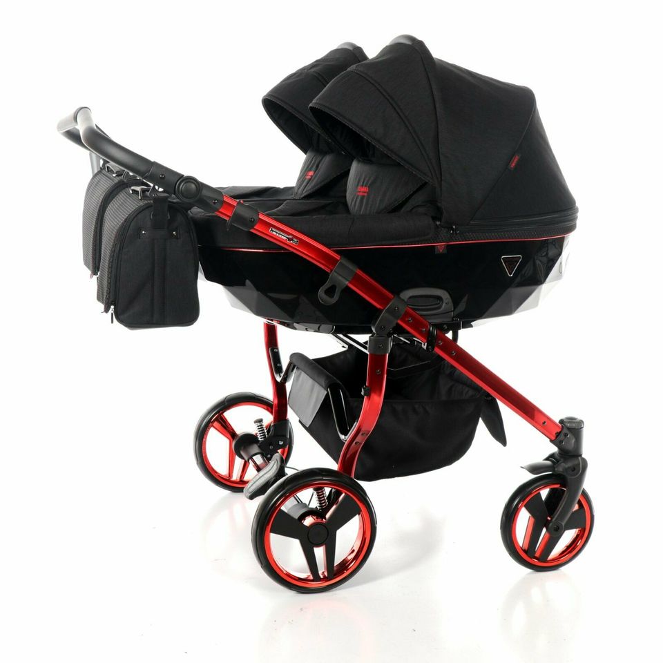 Kombi Kinderwagen Buggy Junama Duo Individual Schwarz Rot 3in1 in Leipzig